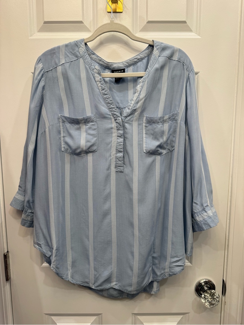 torrid Light Blue & White Striped Pullover Tunic